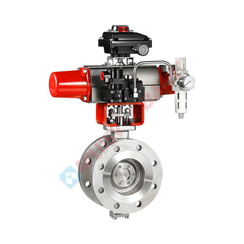 Three-bias hard-sealing butterfly valve